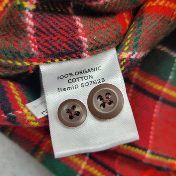 LL Bean Signature Flannel Shirt Mens Small Red Plaid Slim Fit Organic Cotton - Picture 10 of 14